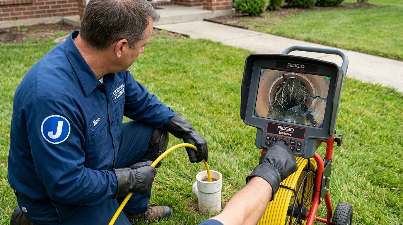 Sewer camera inspection being performed by Johns Plumbing LLC in Boyne City